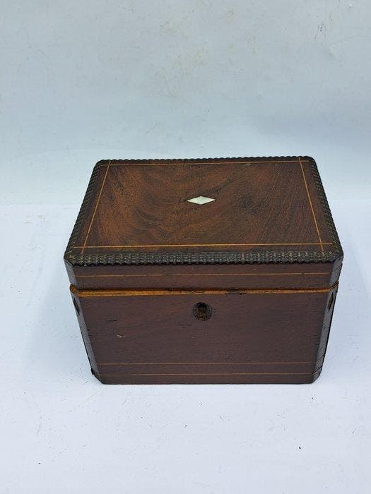 Boîte/pot à thé - Avec couvercle intérieur - Bois - Ancienne, Antiek en Kunst, Antiek | Overige Antiek