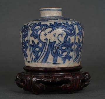Jiajing (1522-1566) - Pot - Blauw-witte Ming-dynastie