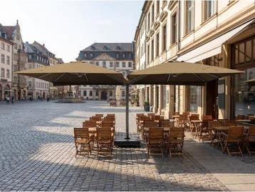 Veiling - Vierdubbele hangende parasol Taupe (4 * 300x300cm)