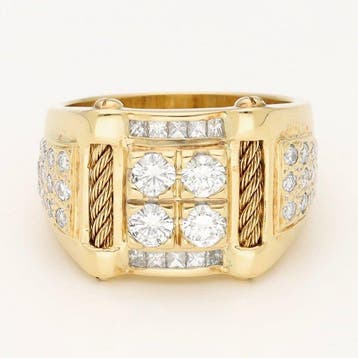 Bague - 21,6 carats Or jaune Diamant (Naturelle) - Diamant, Handtassen en Accessoires, Nieuw