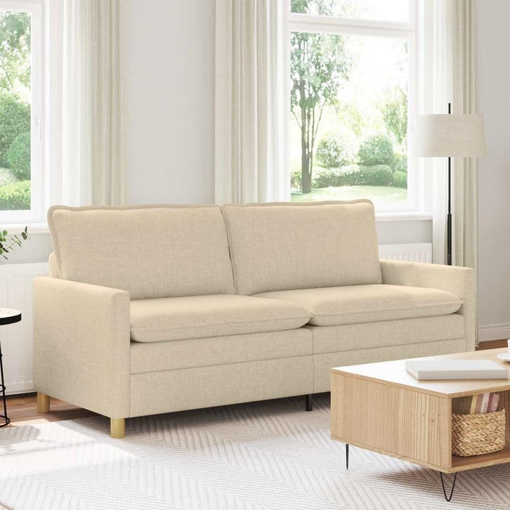 vidaXL bank / zetel Crèmekleurig Stof, Maison & Meubles, Canapés | Salons, Envoi