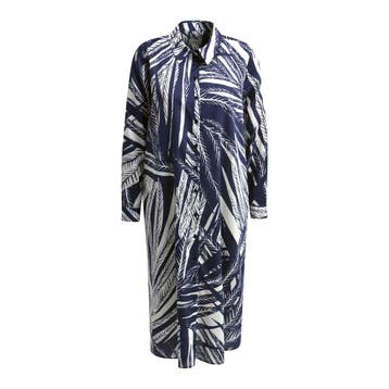 Milano Italy • blouse jurk navy print • 36, Kleding | Dames, Maat 36 (S), Verzenden, Blauw, Milano Italy