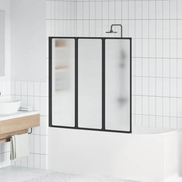 vidaXL Douchescherm Zwart 120 x 2 x 117 cm Aluminium en PP, Doe-het-zelf en Bouw, Verzenden, Nieuw