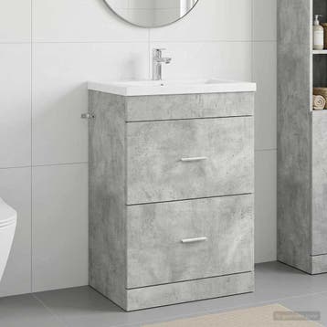 vidaXL Badkamer Onder Het Wastafel Kast Betongrijs 56 x 37,5, Verzenden, Nieuw