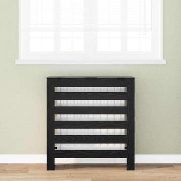 vidaXL Radiator Cover Zwart Eiken 78 x 20 x 82 cm Bewerkt, Verzenden
