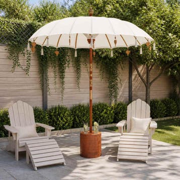 vidaXL Balinese parasol met basis Rond 190 x 190 x 295 cm, Verzenden