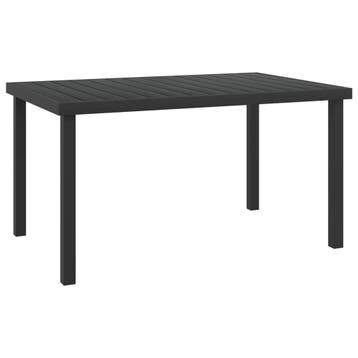 vidaXL Tuintafel 140x90x74 cm aluminium en HKC zwart, Tuin en Terras, Verzenden, Nieuw