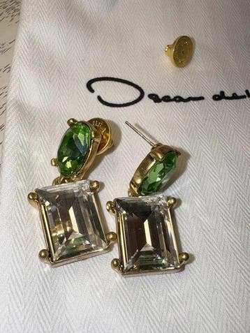Oscar De La Renta - kristal, Metaal - Oorbellen