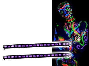 Ibiza Light LED-UVBAR18-2 Wash Blacklight 18x 3W 2 Pack, Muziek en Instrumenten, Nieuw