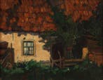 Willem Hendrik van der Nat (1864–1929) - Boerderij met rode, Antiek en Kunst, Kunst | Schilderijen | Klassiek