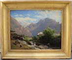 Leopold Heinrich Voescher (1830-1877) - Tyrolian landscape, Antiek en Kunst