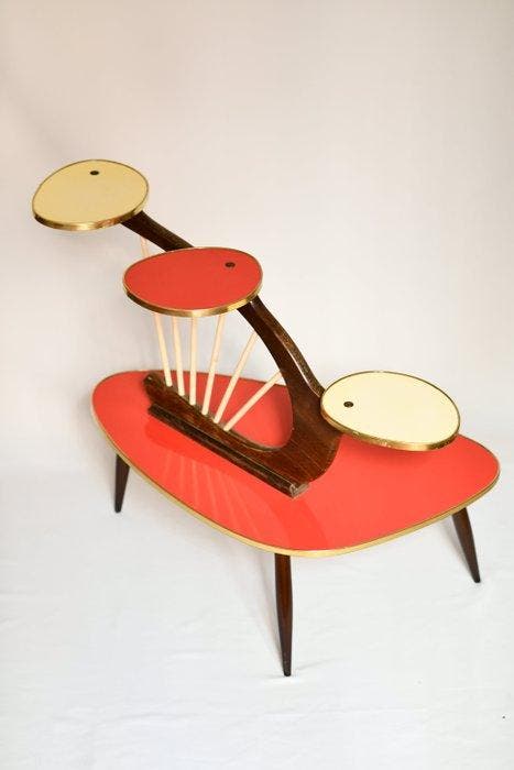 Bijzettafel - Hout - Plantenstandaard, Antiquités & Art, Art | Objets design