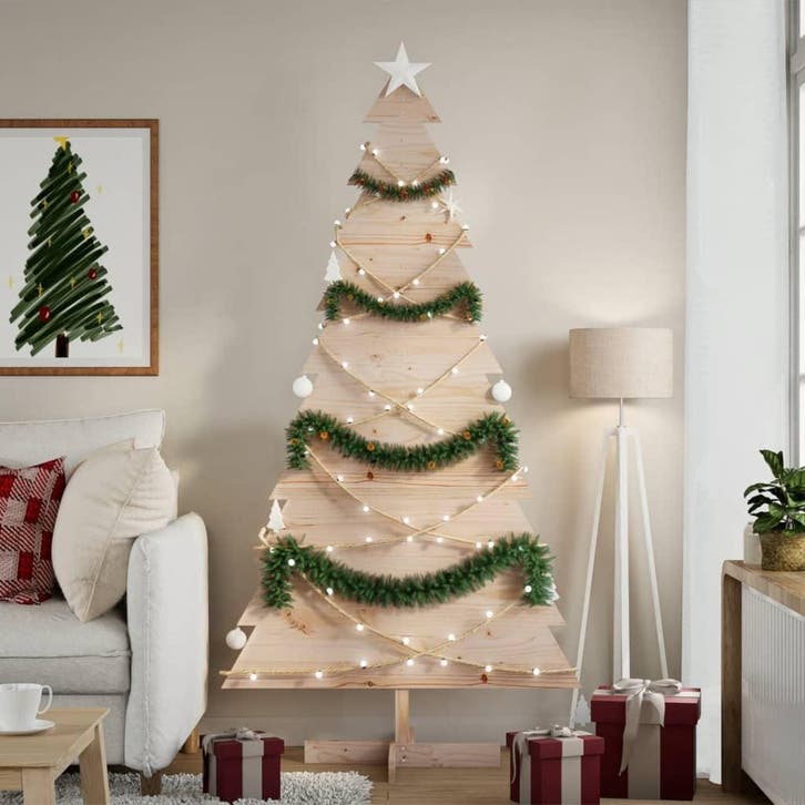 vidaXL Kerstdecoratie kerstboom 180 cm massief grenenhout, Diversen, Kerst, Nieuw, Verzenden