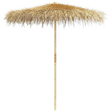 Bamboe parasol met bananenbladeren - Creeer je eigen beac..., Jardin & Terrasse, Verzenden, Stokparasol