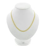 Gouden fantasieschakel collier (Ketting), Ophalen of Verzenden, Gebruikt, Overige kleuren, Goud