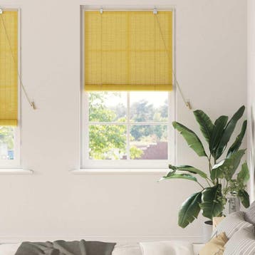 vidaXL Rolgordijn Geel 90 x 220 cm Bamboe, Verzenden