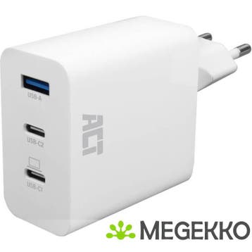 ACT USB-C/USB-A lader 65W 3-poorts met Power Delivery PPS,, Verzenden