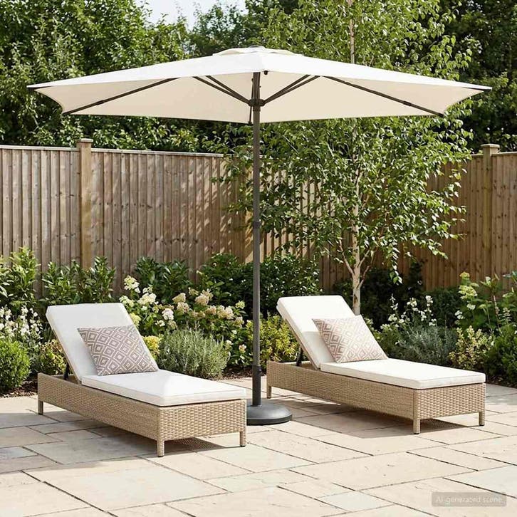 vidaXL Tuinparasol 270 x 270 cm Polyester Rechthoekig, Tuin en Terras, Parasols, Nieuw, Verzenden