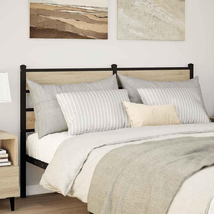 vidaXL Vervangend hoofdbord 140 cm ijzer en bewerkt hout, Huis en Inrichting, Slaapkamer | Bedden, Nieuw, Verzenden