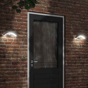 vidaXL Buitenwandlampen 2 st LED met sensors gegoten, Verzenden