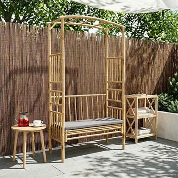 vidaXL Tuinboog met bank Donkergrijs 115 x 50 x 205 cm, Verzenden