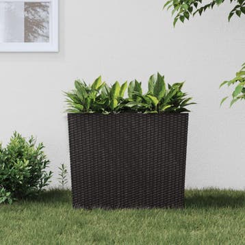 vidaXL Plantenbak met uitneembare bak rattan-look 12/44 L PP, Verzenden, Nieuw