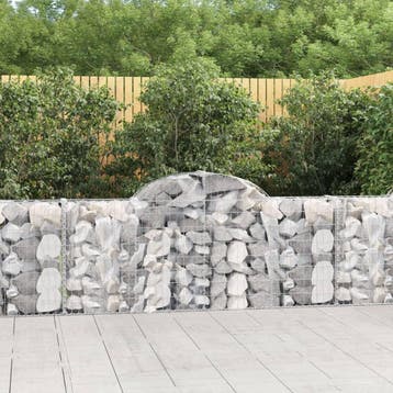 vidaXL Schanskorf gewelfd 200x30x80/100 cm gegalvaniseerd, Verzenden, Nieuw