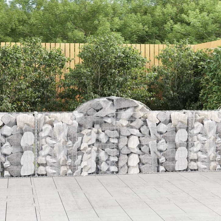vidaXL Schanskorf gewelfd 200x30x80/100 cm gegalvaniseerd, Jardin & Terrasse, Pots de fleurs, Envoi