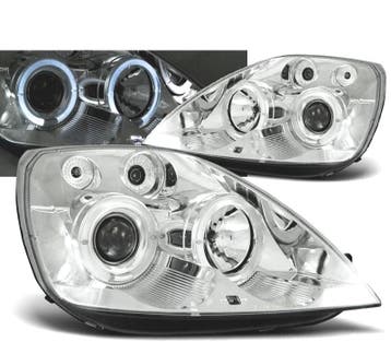 PHARES POUR FORD FIESTA MK6 02-05 ANGEL EYES CHROMÉ, Verzenden