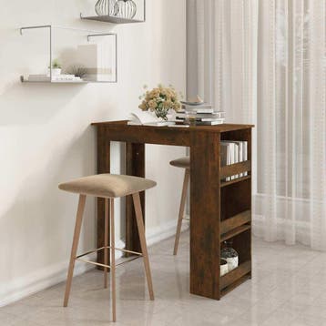 vidaXL Bartafel met opbergrek 102x50x103,5 cm hout gerookt, Huis en Inrichting, Verzenden, Nieuw