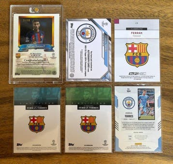 Topps Finest, Chrome, Score, Topps Ferran Torres Gesigneerde, Nieuw
