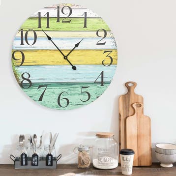 vidaXL Wandklok 60 cm MDF meerkleurig, Verzenden, Nieuw