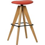 Leren barkruk Spot laag - Toledo Siegelstein (rood), 60 tot 90 cm, Nieuw, Leer, Ophalen of Verzenden