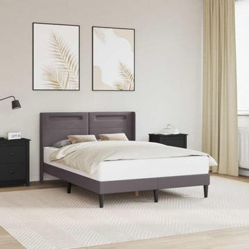 vidaXL Bedframe met LED-stripverlichting Grijs 120 x 190 cm, Verzenden, Nieuw