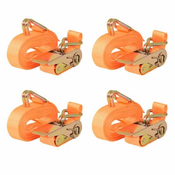 vidaXL Spanbanden 0,4 ton 6mx25mm oranje 4 st, Doe-het-zelf en Bouw, Verzenden, Nieuw
