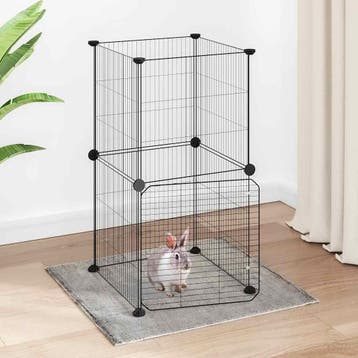 vidaXL Huisdierenkooi met deur 8 panelen 35x35x70 cm staal, Verzenden, Nieuw