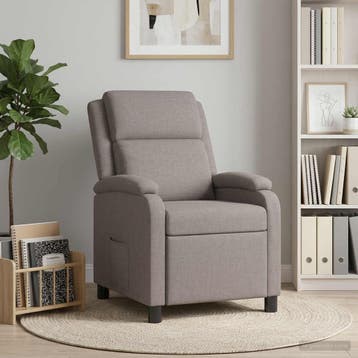 vidaXL Recliner Taupe Stof, Maison & Meubles, Verzenden
