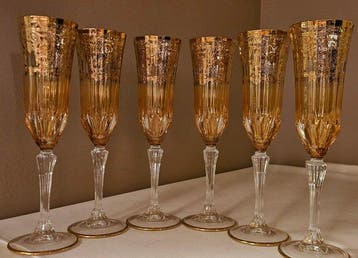 ISMIE LUX - Drinkservies (6) - superieur luxe amber juwelen