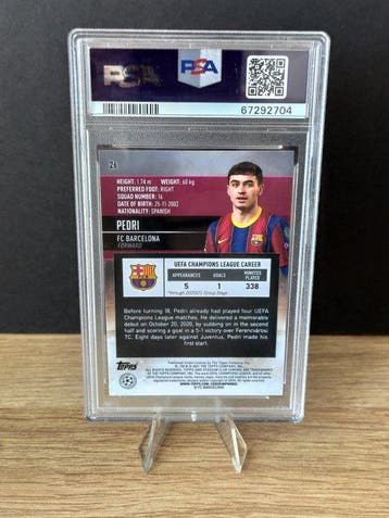 2020 Topps Stadium Club Pedri - Rookie - PSA 10 Graded card, Nieuw