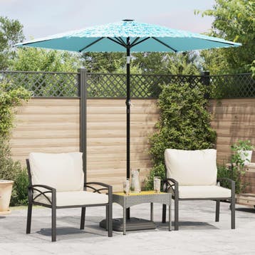 vidaXL Parasol met stalen paal 223x223x213 cm blauw, Verzenden, Nieuw