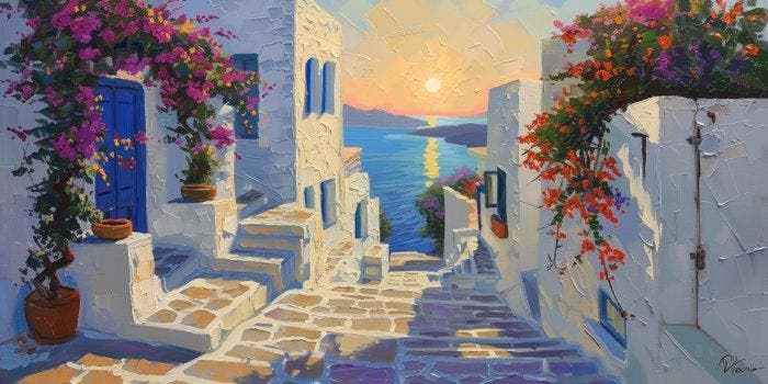 Shayer - Santorini Stroll - XXL - 100x200cm, Antiquités & Art, Art | Objets design