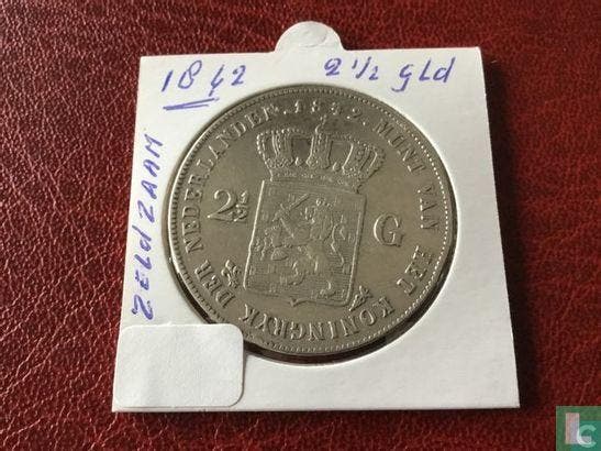 Nederland 2½ gulden 1842, Postzegels en Munten, Munten | Nederland, Losse munt, Overige waardes, Goud, Zilver, Verzenden