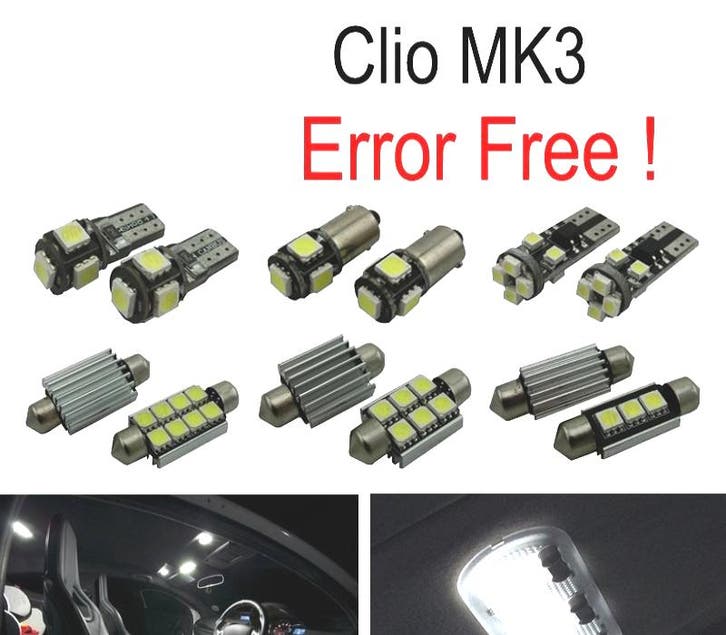 Kit 15 Ampoules Led Intérieur Pour Renault Clio III Mk3 Gran, Autos : Pièces & Accessoires, Éclairage, Envoi
