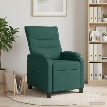 vidaXL Massage Relaxstoel Donkergroen Stof, Verzenden