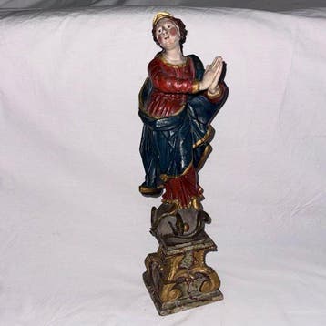 Houten sculptuur - Maria Immaculata - 45 cm - Antiek - Hout