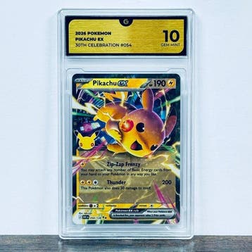 Pokémon Graded card - Pikachu ex 054- 30th Anniversary –
