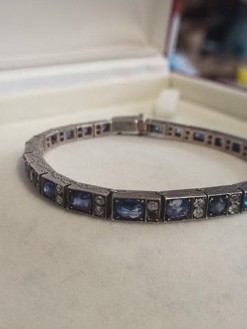 Armband - 18 karaat Zilver, Geel goud - 20.00ct. tw. Saffier, Nieuw