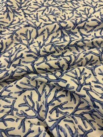 1769Elegante en delicate stof met een motief van zeekoraal, Antiek en Kunst