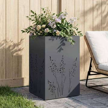 vidaXL Plantenbak Antraciet 50 x 50 x 75 cm Koudgewalst, Tuin en Terras, Verzenden, Nieuw