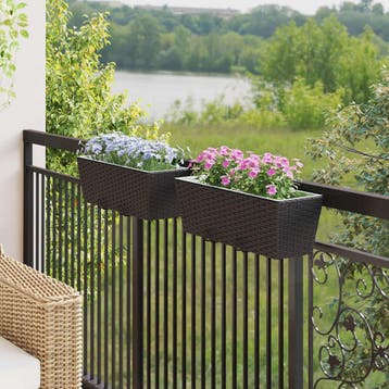 vidaXL Balkon 2 st Zwart 50 x 17 x 17 cm Metaal, Verzenden